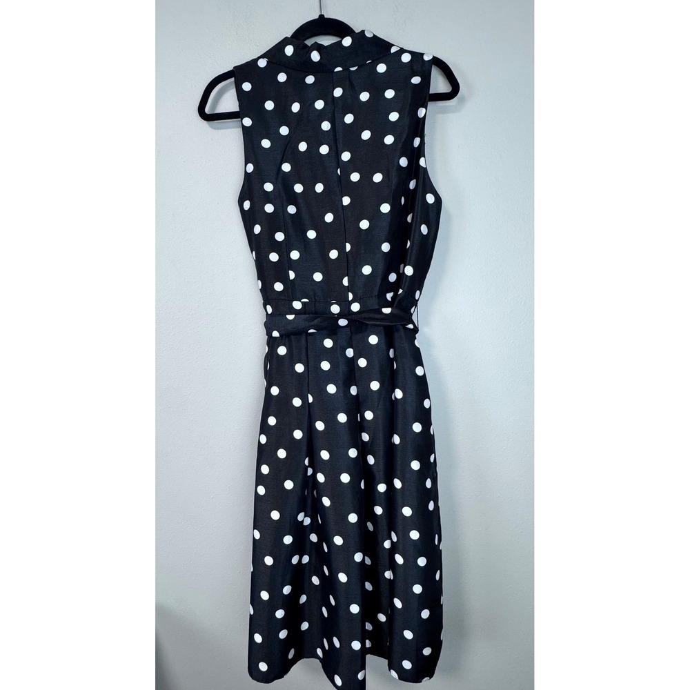 Jessica Howard Polka Dot Dress Sleeveless Fit & Flare Black White Size 10 - Picture 4 of 11